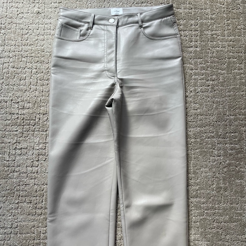 Aritzia faux leather crop pants size 10